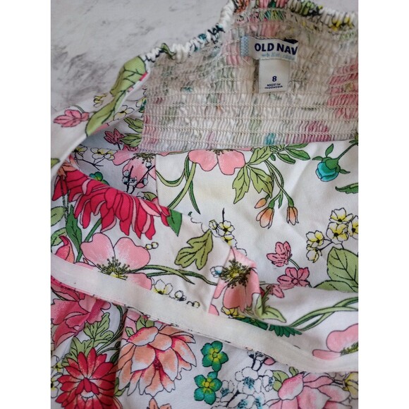 Old Navy Cotton Sleeveless White Floral Dress Size 8 - Picture 7 of 12